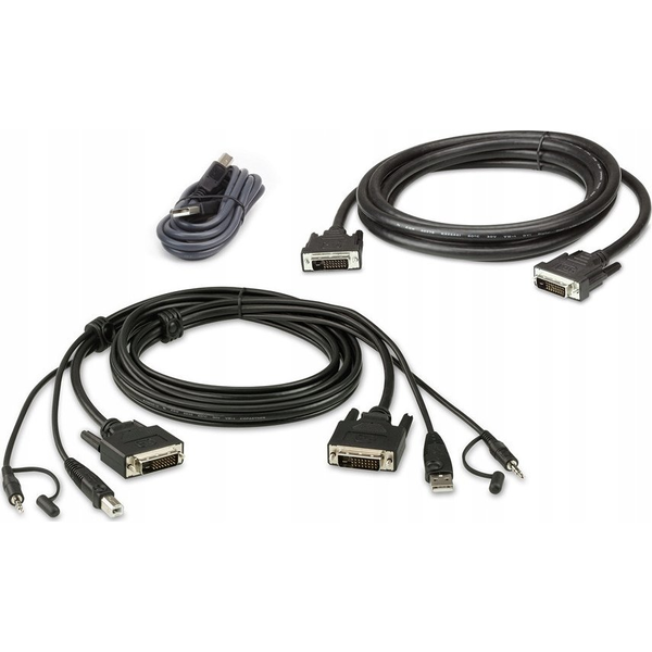 ATEN 2L-7D02UDX3 кабел за клавиатура, видео и мишка (KVM) Черен 1,8 м