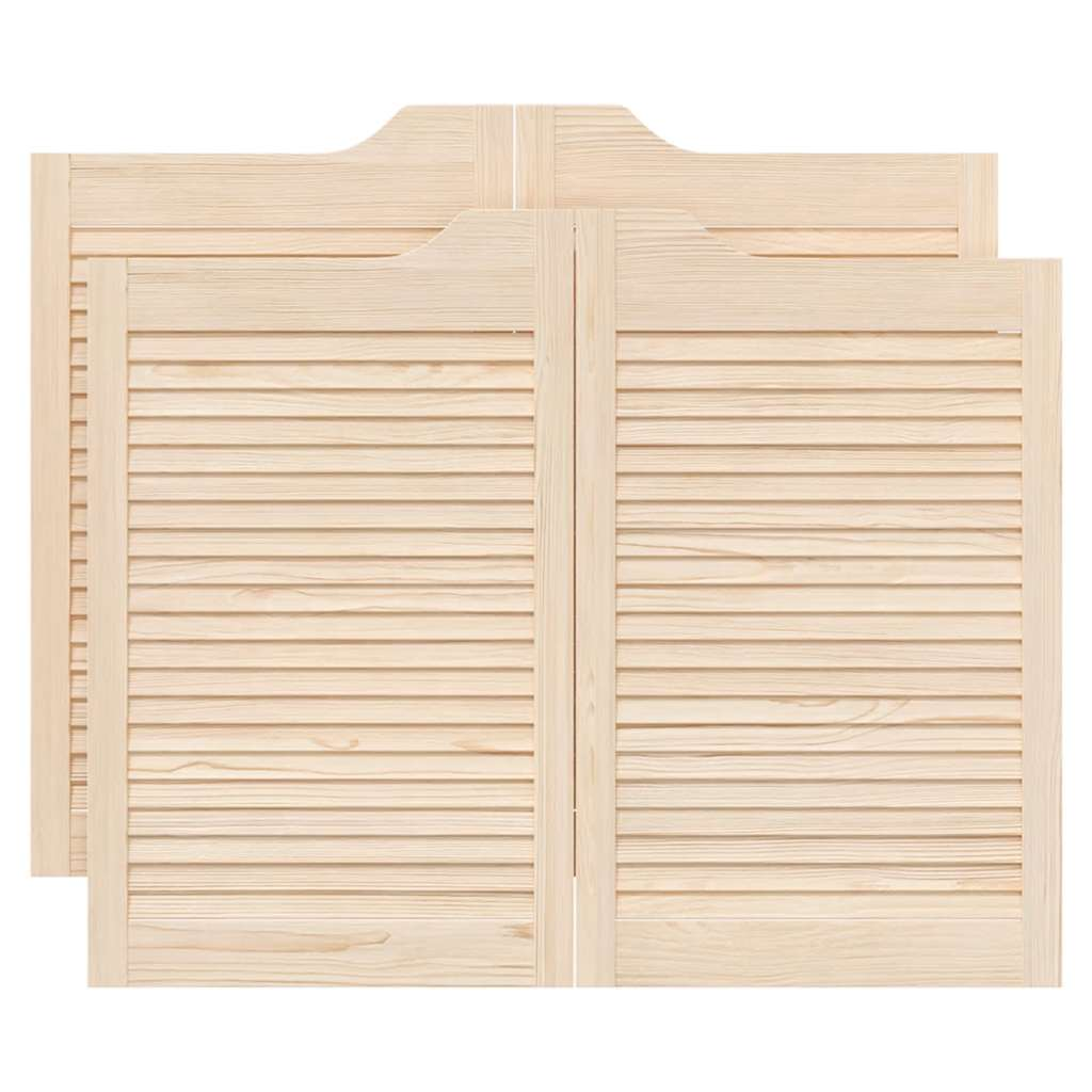 tömörfa fenyőfa lengőajtók lamellás kialakítású 2 pár 80x100 cm (4107131)