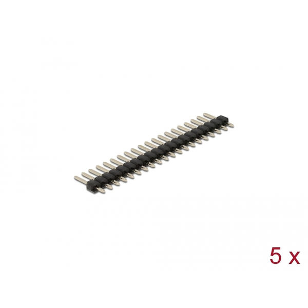 DELOCK Stiftleiste 20 Pin, Rastermaß 2,54 mm, 1-reihig 5 St.