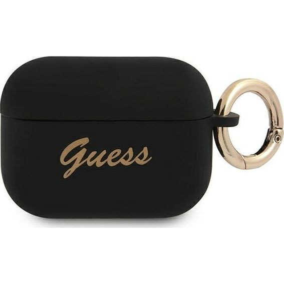 Guess GUAPSSSK AirPods Pro Borító - Szilikon, Vintage Script, Fekete