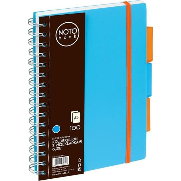 Spirálfüzet Regiszteres Grand A/5 Kockás 100 Lapos Kék (325188)