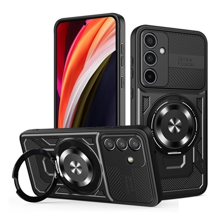 GIGAPACK Defender szilikon telefonvédő tartógyűrűvel mágneses Samsung Galaxy A37 5G fekete GP-182779