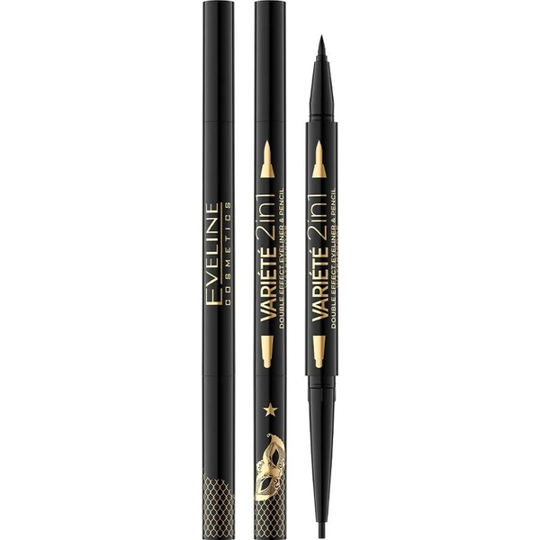 Eveline EVELINE Variete 2w1 Double Effect EYELINER I KREDKA wodoodporny