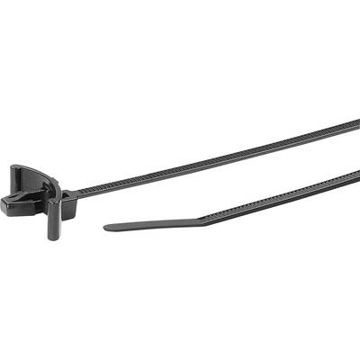 HellermannTyton 126-00417 T18RSF-PA66UV-BK Kábelkötöző 100 mm 2.50 mm Fekete Terpesztő horgonnyal, Hőstabilizált 1 db (126-00417)