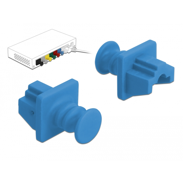 DELOCK RJ45 Staubschutz für Buchse 10 Stück blau