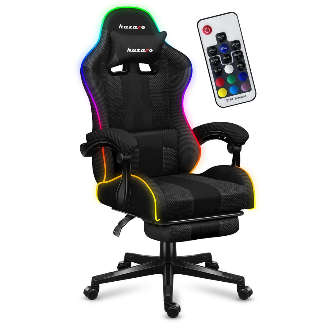 Huzaro Force 4.7 RGB MESH Gamer szék - Fekete (HZ-FORCE 4.7 RGB MESH)