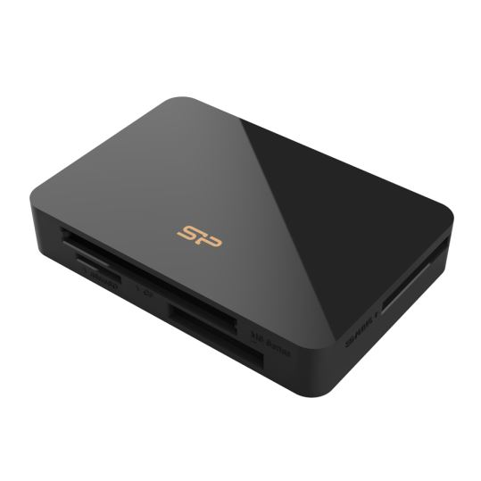 Четец за карти Silicon Power "All-in-One", SD/MMC, microSD, CF, MS Series, Черен