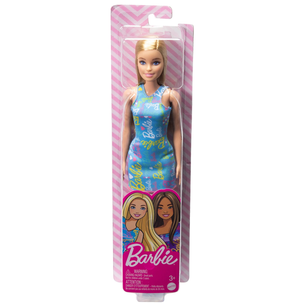 PAPUSA BARBIE BLONDA CU ROCHITA ALBASTRA