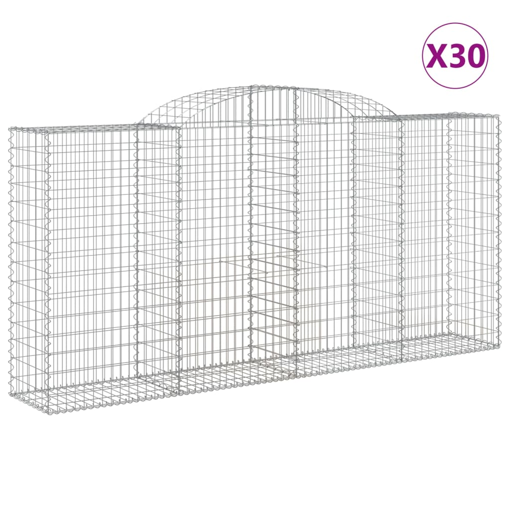 30 db íves horganyzott vas gabion kosár 300x50x140/160 cm (3146753)