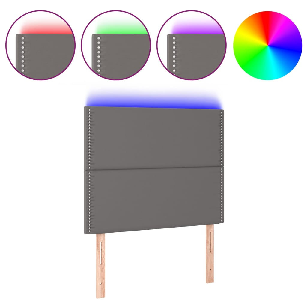szürke műbőr LED-es fejtámla 100x5x118/128 cm (3122372)