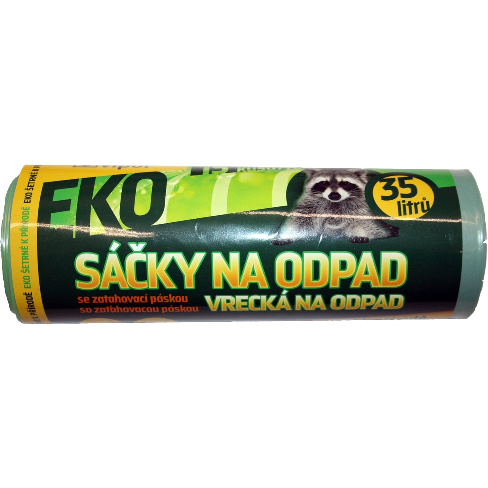 VIPOR LDPE Eko szalaggal 35 l, 15 db, zöld (8594030941072)