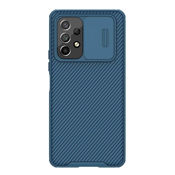 NILLKIN CAMSHIELD PRO műanyag telefonvédő (szilikon keret, közepesen ütésálló, kamera védelem, csíkos minta) SÖTÉTKÉK [Samsung Galaxy A53 (SM-A536) 5G] (5996591125329)