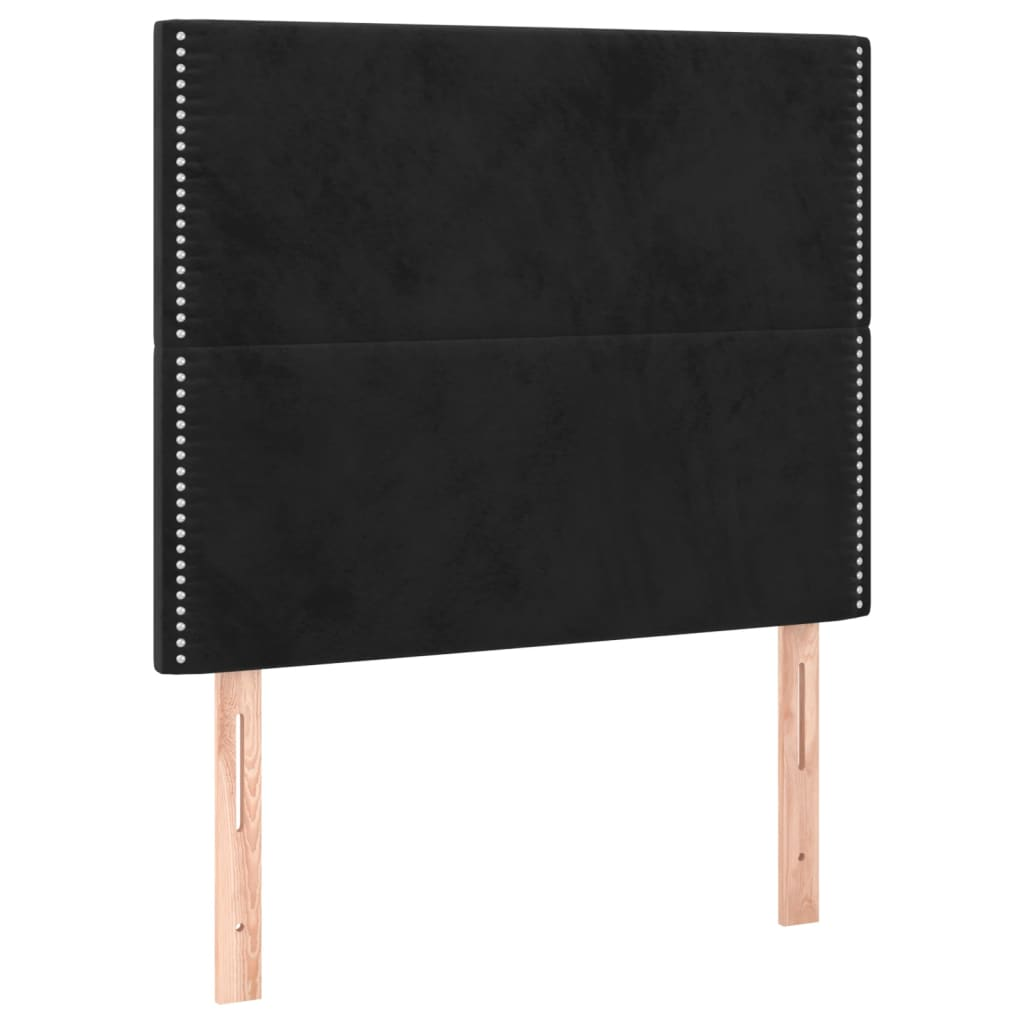 2 db fekete bársony fejtámla 80 x 5 x 78/88 cm (3116224)