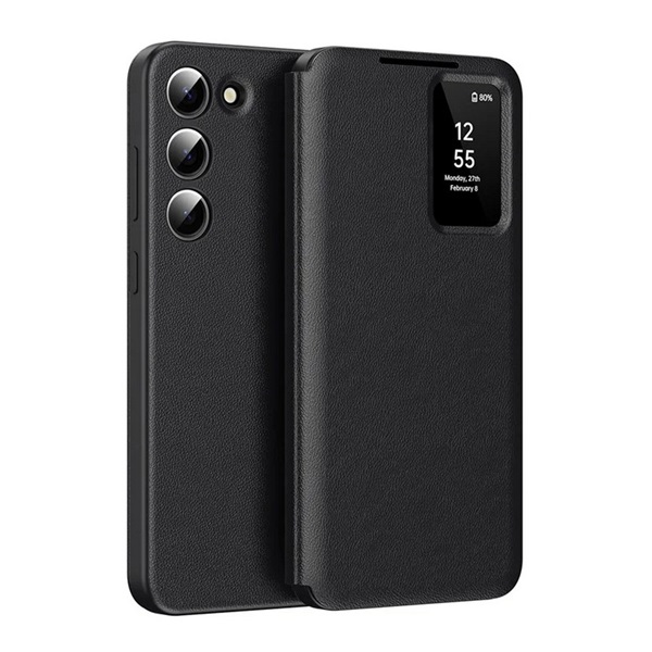 gigapack Tok álló (aktív FLIP, oldalra nyíló, Smart View Cover) FEKETE Samsung Galaxy S22 (SM-S901) " csomagolás" (GP-166901)