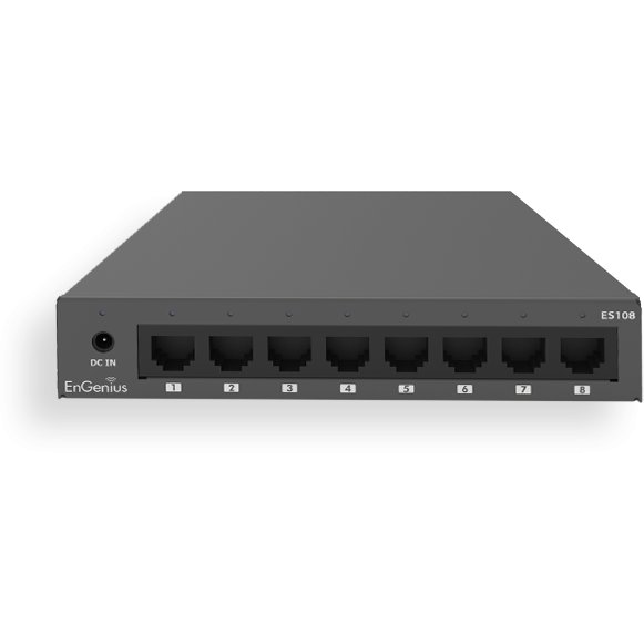 EnGenius ES108 netværksswitch Ikke administreret Gigabit Ethernet (10/100/1000) Sort