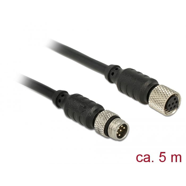 Navilock 6-tűs M8 GNSS hosszabbítókábel 5m fekete (62974)