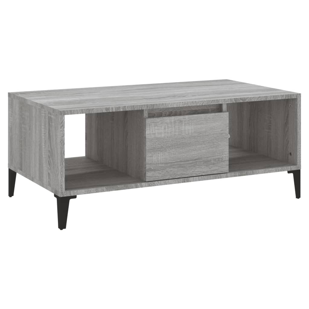 szürke sonoma színű szerelt fa dohányzóasztal 90 x 50 x 36,5 cm (821074)