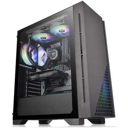 Компютърна кутия Thermaltake H330 Tempered Glass, Mid-Tower, Без захранващ блок, ATX, Black