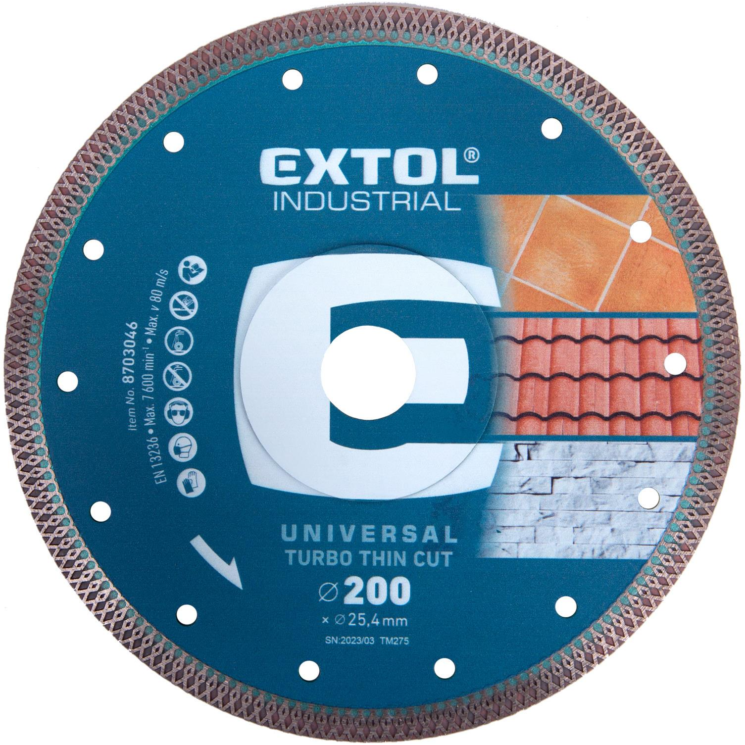 EXTOL INDUSTRIAL 8703046 gyémánt vágótárcsa, O 200x25,4x2mm (8703046)
