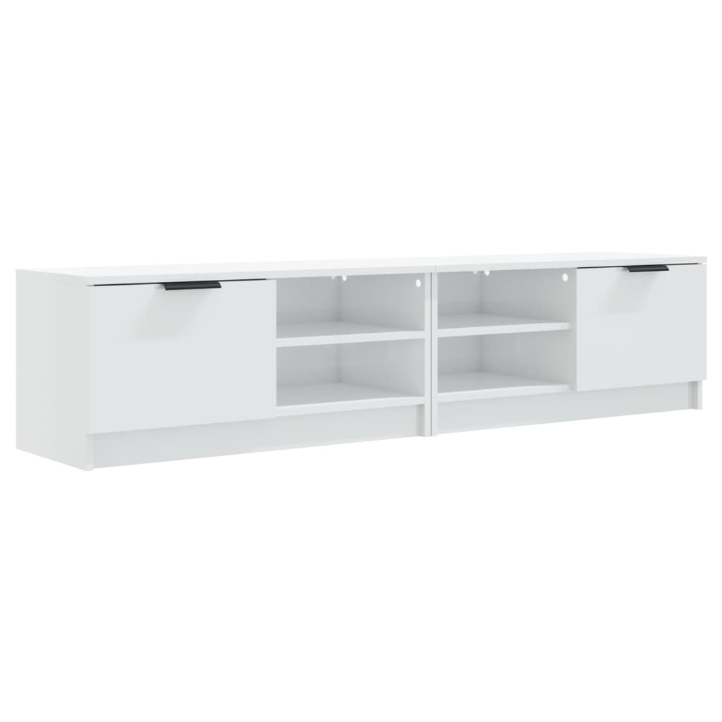 2 db fehér magasfényű szerelt fa TV-szekrény 80x35x36,5 cm (811479)