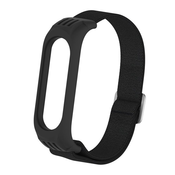 Pótszíj (állítható, textil, egyedi méret, 15 mm) FEKETE [Xiaomi Mi Band 6 ]