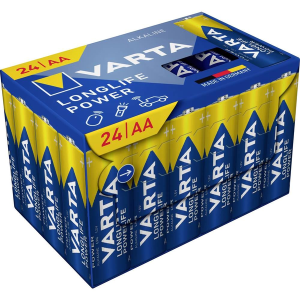 Varta Longlife Power AA alkáli mangán ceruzaelem 1.5V cube pack 24 db (4906121134)