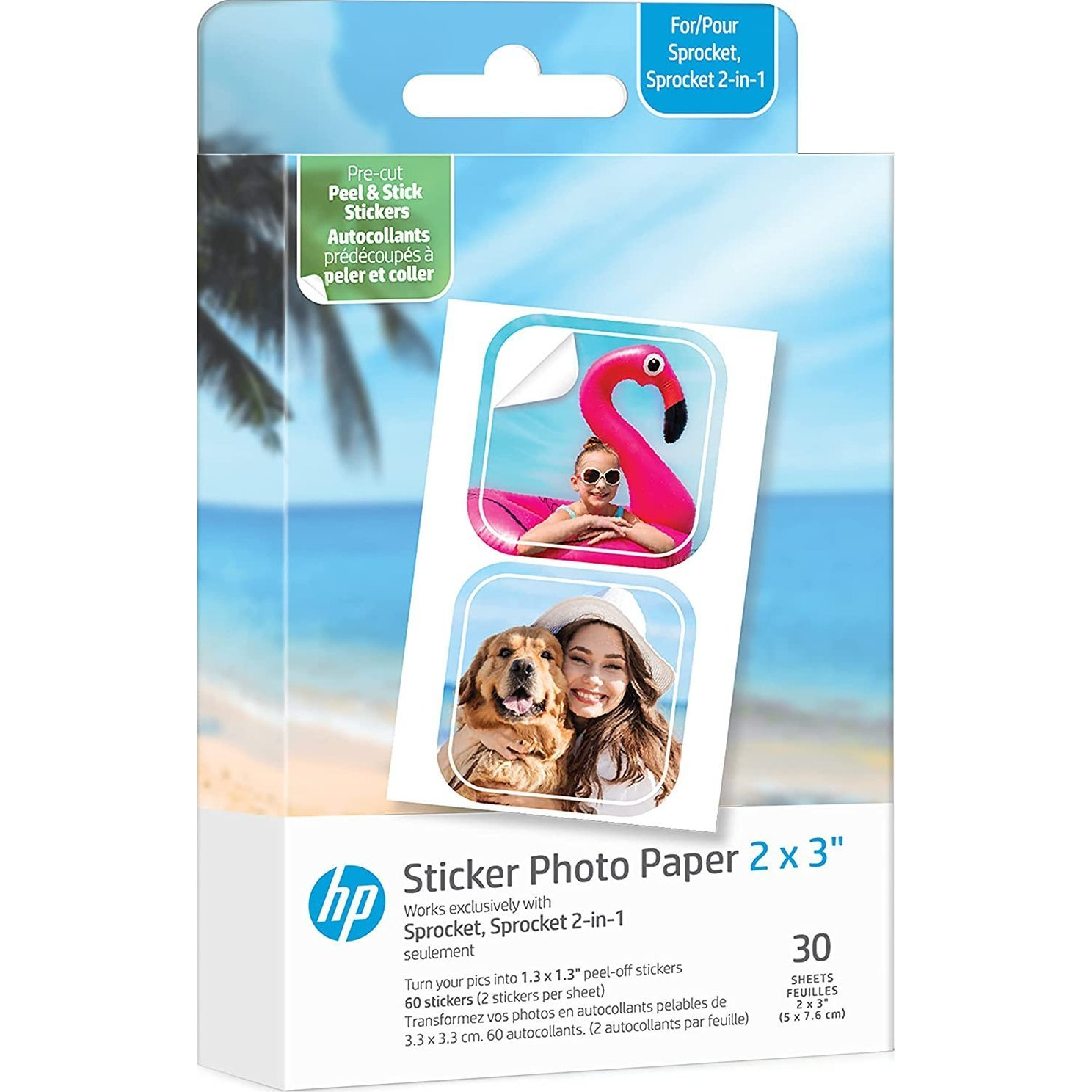 HP Sprocket előre kivágott matrica Zink 2x3 hüvelykes 30 lap