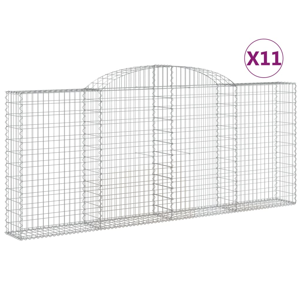 11 db íves horganyzott vas gabion kosár 300x30x120/140 cm (3146548)