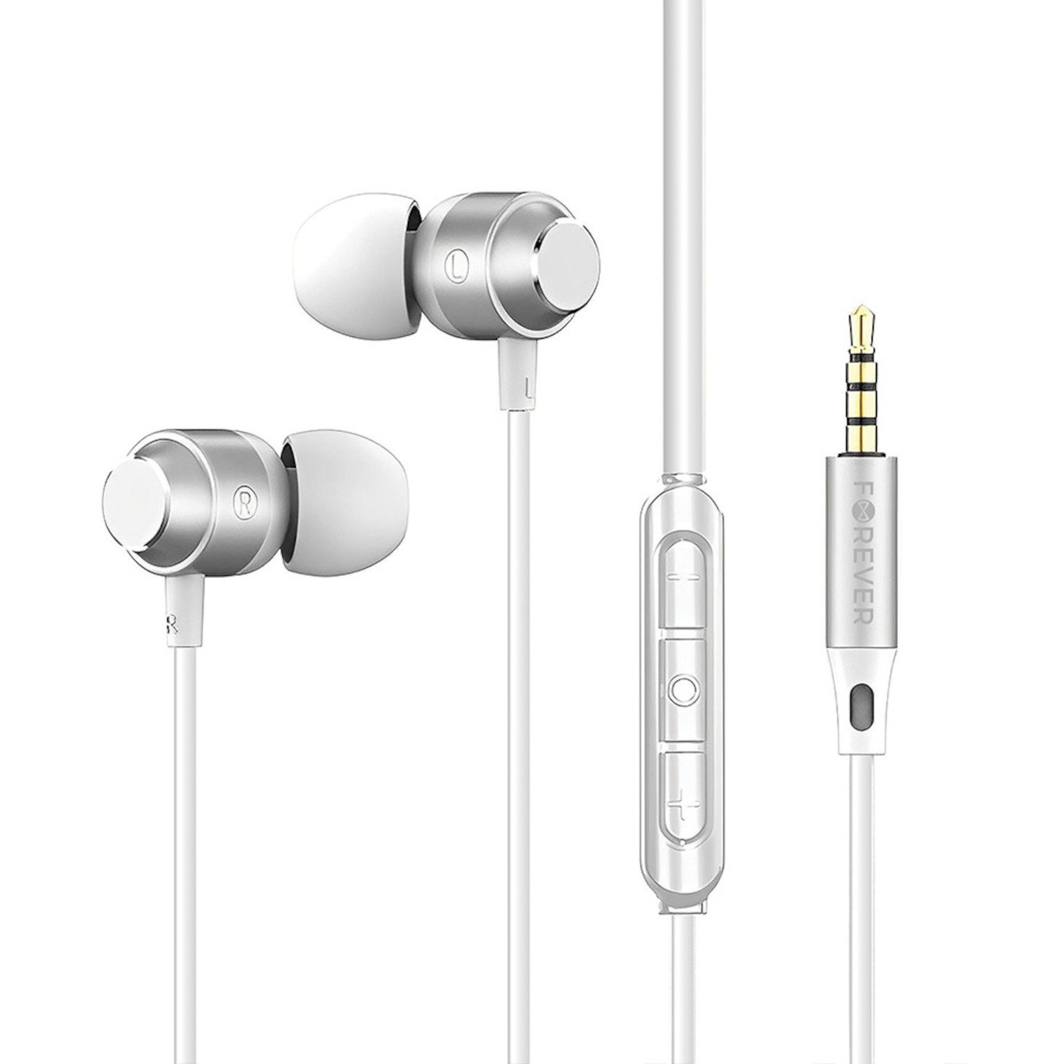 Forever EP-01 Vezetékes Fülhallgató 3.5 mm Jack-Fehér (GSM187280)