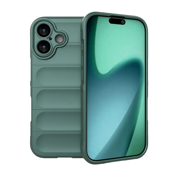 Szilikon telefonvédő (ütésállóság, kameravédő, 3D) SÖTÉTZÖLD Apple iPhone 17 "Gigapack csomagolás" (GP-173652)