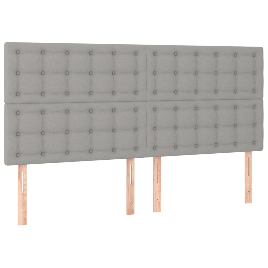 4 db világosszürke szövet fejtámla 100x5x78/88 cm (3116788)