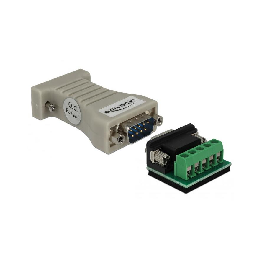 Delock Serial RS-232 DB9 -> Serial RS-422/485 F/M adapter szürke ESD védelemmel (62920)