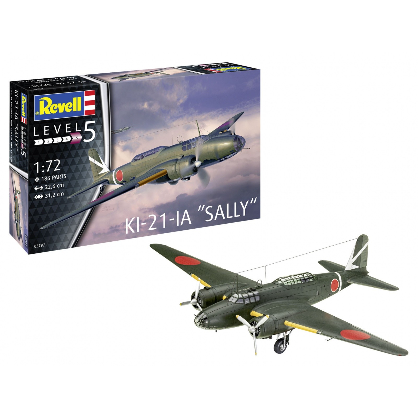 Revell Ki-21-LA Sally Vadászrepülőgép műanyag modell (1:72) (03797)