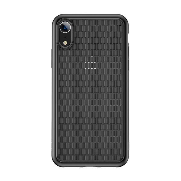 BASEUS BV 2. generációs szilikon telefonvédő (fonott minta) FEKETE [Apple iPhone XR 6.1] (WIAPIPH61-BV01)