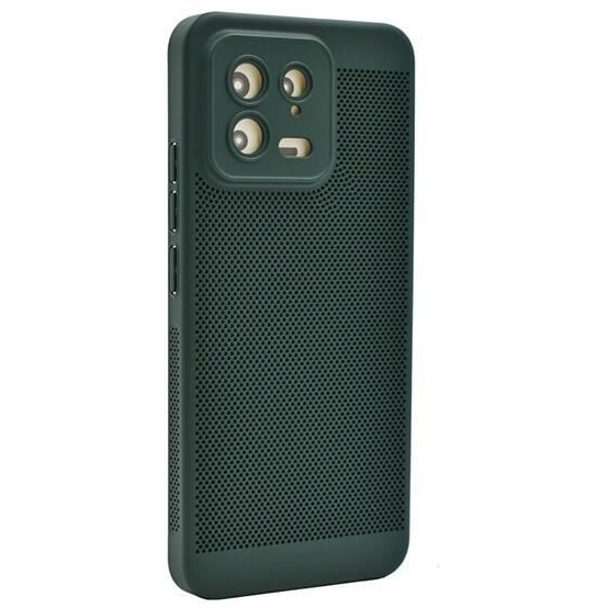 Gigapack Xiaomi 13 légáteresztő, lyukacsos műanyag tok sötétzöld (GP-142663) (GP-142663)