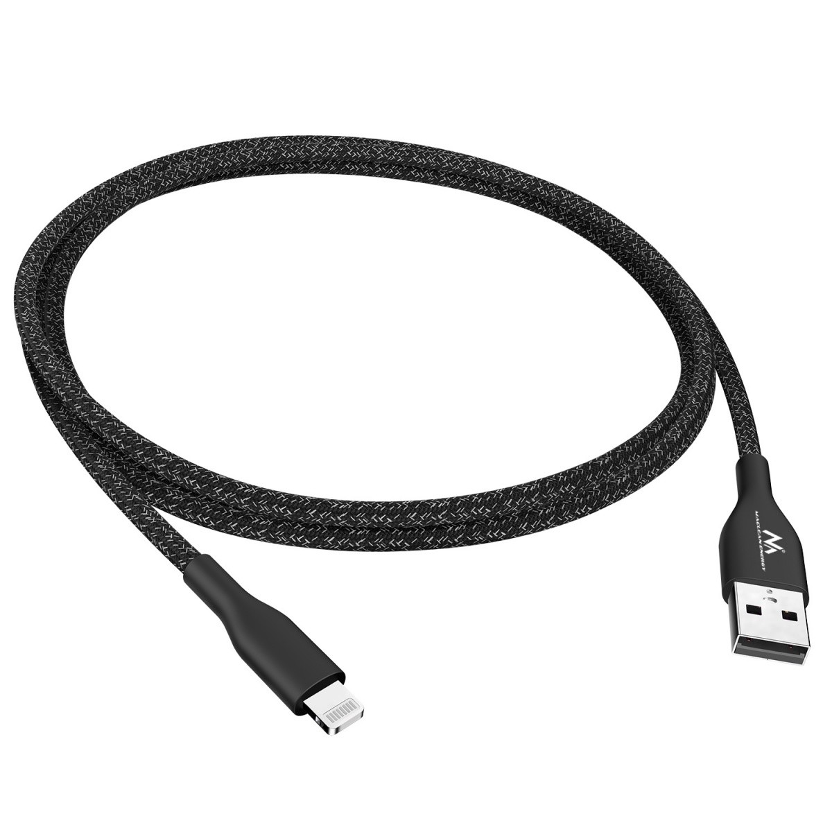 Maclean MCE845B USB-A apa - Lightning apa Adat és Töltőkábel - Fekete (1m) (MCE845B)