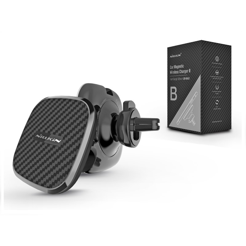 Nillkin Qi Magnetic Wireless Fast Charger II - Modell B Autós telefon tartó/gyorstöltő (5V/2A) - Fekete (NL154902)