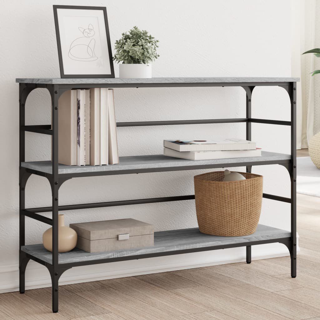 szürke sonoma színű szerelt fa tálalóasztal 100x32x75 cm (839051)