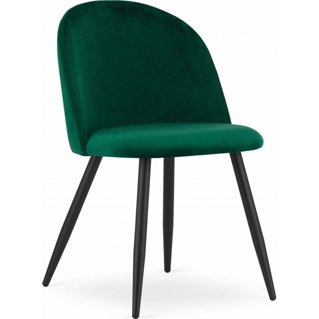 "BELLO Szék - Zöld Bársony / Fekete Lábak x 1" (model_3385_1-BELLO-ROMX37)