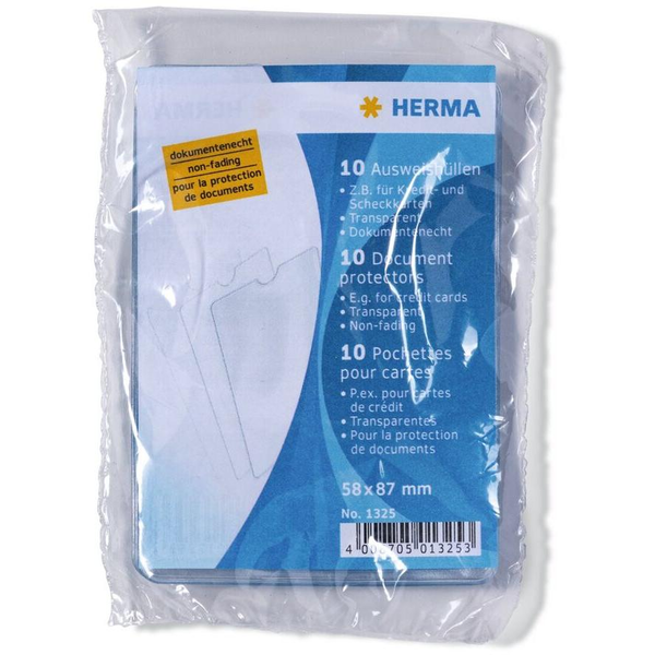 Herma 58 x 87 mm Műanyag Igazolvány és bankkártya tartó Szett 10 darabos - Átlátszó