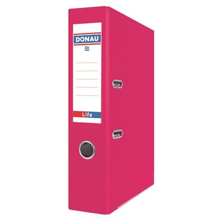 DONAU Life Iratrendező 75 mm A4 PP/karton élvédő sínnel neon rózsaszín (3969001PL-30) (3969001PL-30)