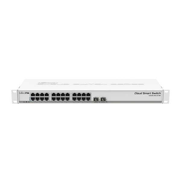 MIKROTIK Cloud Smart Switch 24x1000Mbps + 2x10Gbps SFP+, Fémházas, Rackes - CSS326-24G-2S+RM (CSS326-24G-2S+RM)