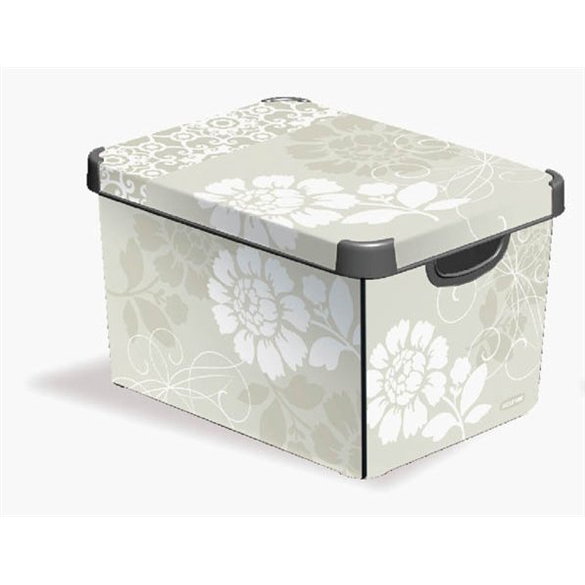 Curver 22l Műanyag tárolódoboz tetővel - Mintás romantikus (188163)