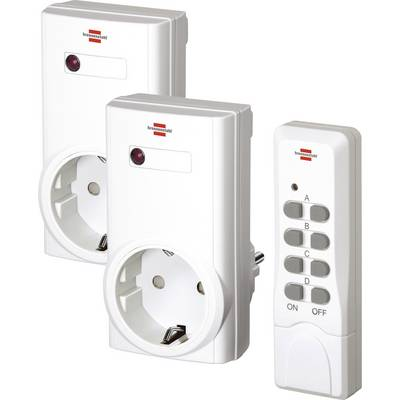 Brennenstuhl 1507150 FSK 433 MHz Dugalj készlet 2 részes Aljzat dugó 1000 W (1507150)