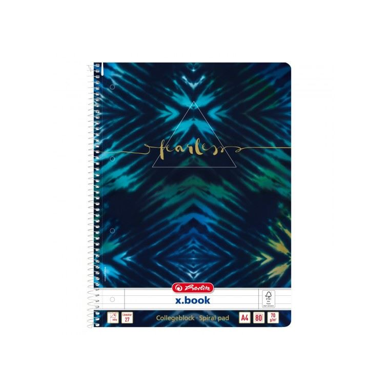 Herlitz Batik Fearless A4/80 lap vonalas spirálfüzet (50044160) (herlitz50044160)