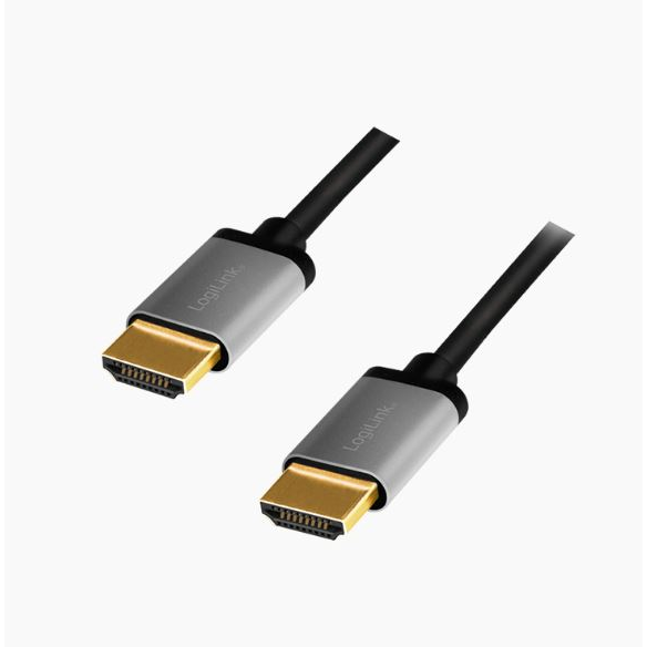 Cablu video Logilink, HDMI (T) la HDMI(T), rezolutie maxima 4K UHD (3840 x 2160) la 60 Hz, conectori auriti, 5m, negru