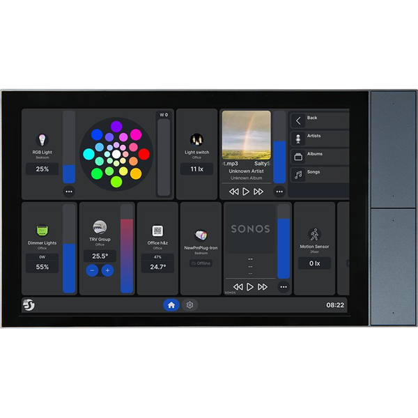 SHELLY Wall Display XL Silver Fali vezérlőpanel és villanykapcsoló ezüst