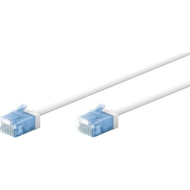  Goobay Ultra-elastyczny CAT 6A kabel krosowy, slim, U/UTP, biały - Długość kabla 0.15 m