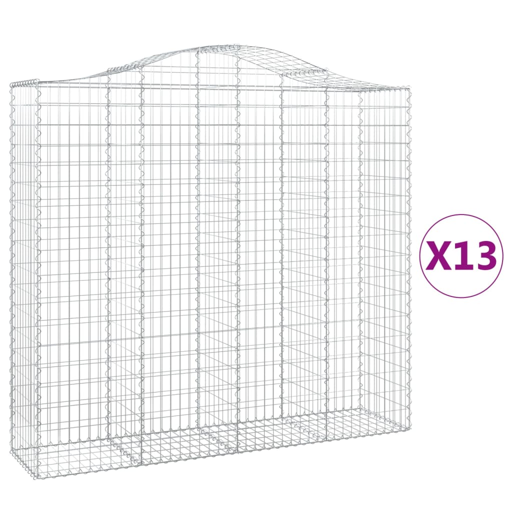 13 db íves horganyzott vas gabion kosár 200x50x180/200 cm (3145735)