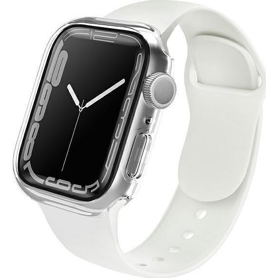 Husa Uniq Legion pentru Apple Watch 4/5/6/7/SE/8/9, transparent, 44/45mm, sticla securizata 9H, protectie maxima